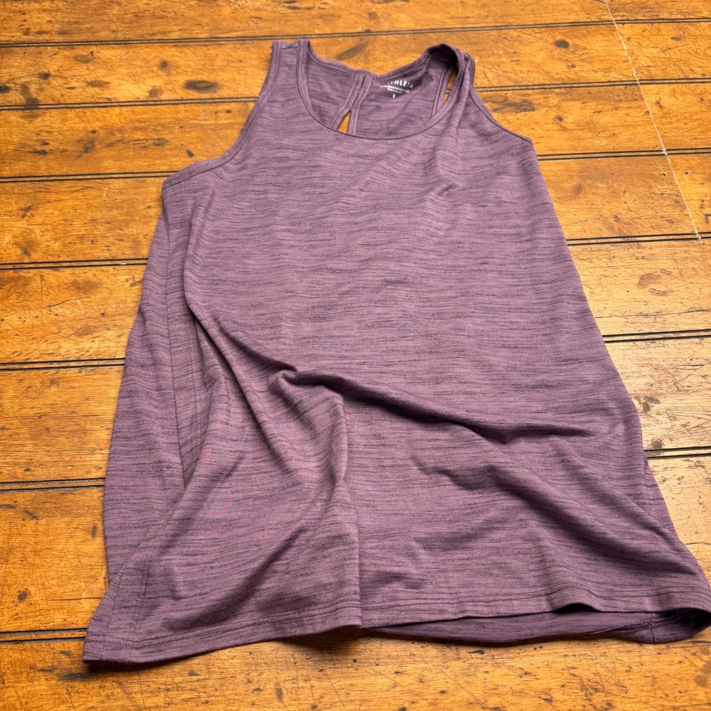 Athleta Periwinkle Heathered Twist Back Tank Top Womens Size Small Activewear